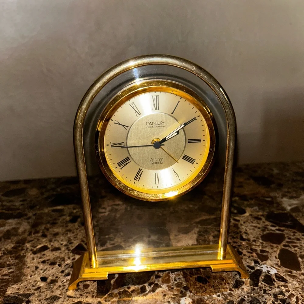 Danbury clok company Gold and Silver Arch Clock